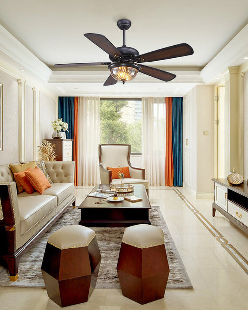 WOW Vintage Wood Ceiling Fan Lamp-wow5011