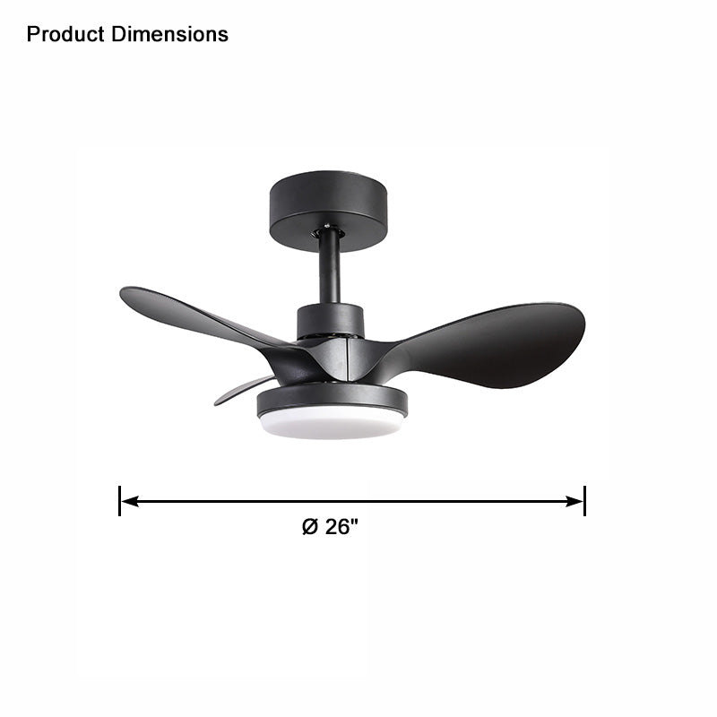 WOW 3 Small Black Blade Ceiling Fan Lamp-wow5050