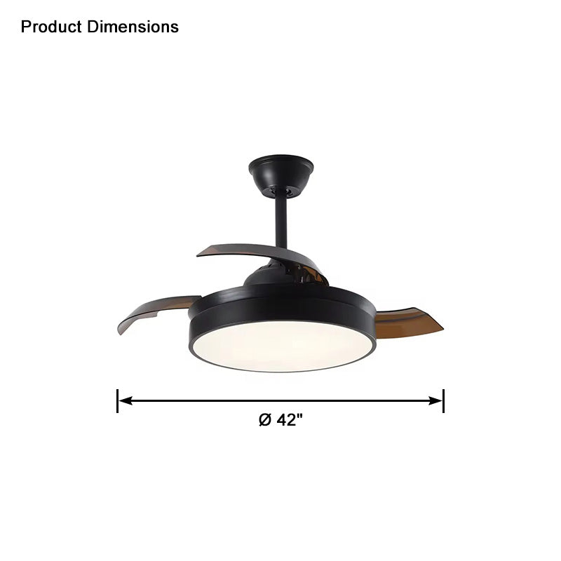 WOW Black Retractable Ceiling Fan Lamp-wow5059