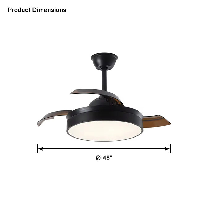 WOW Black Retractable Ceiling Fan Lamp-wow5059