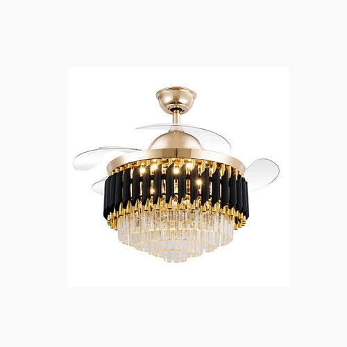 WOW Black and Gold Retractable Crystal Fandelier-wow5066