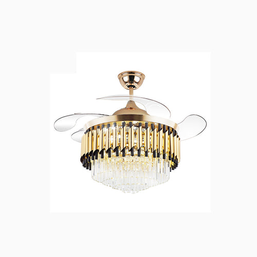 WOW Black and Gold Retractable Crystal Fandelier-wow5066