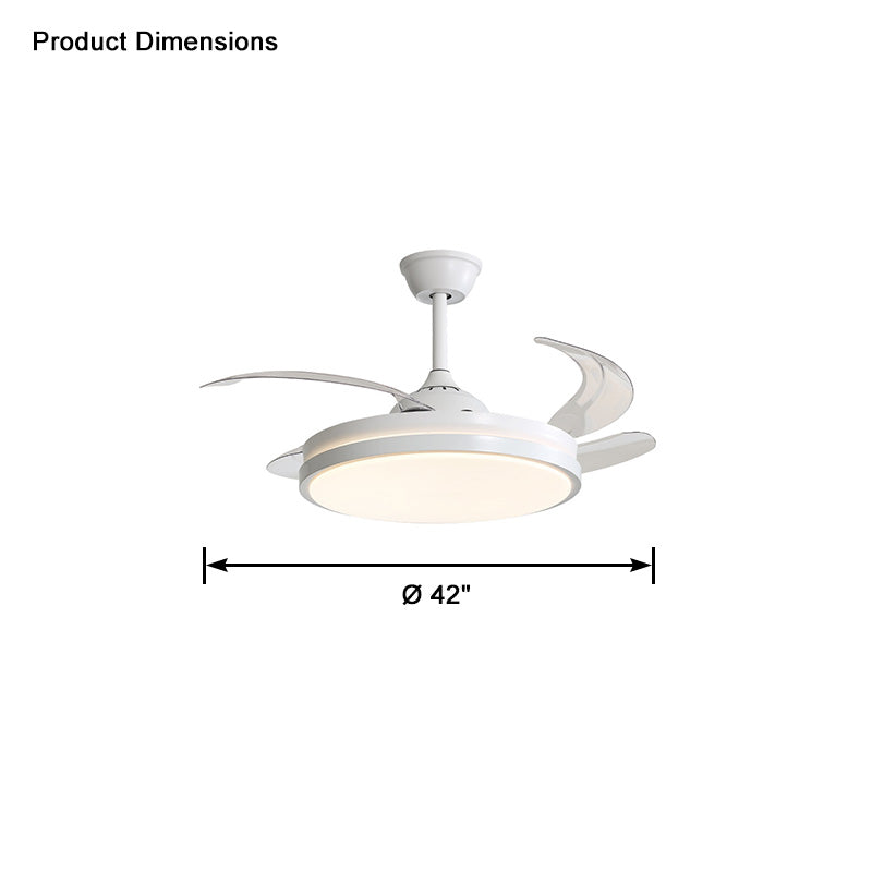 WOW Retractable White Ceiling Fan Lamp-wow5079