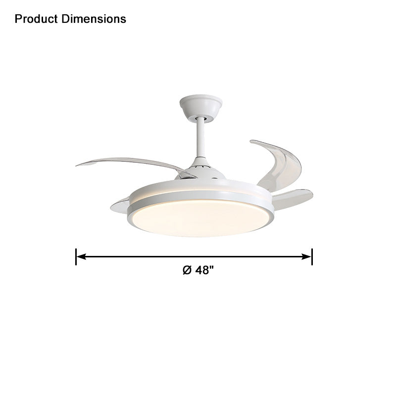 WOW Retractable White Ceiling Fan Lamp-wow5079
