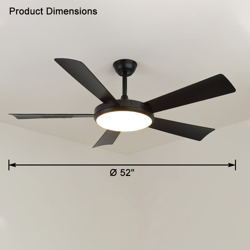 WOW 5 Blade Mid Century Modern Ceiling Fan Lamp-wow5113