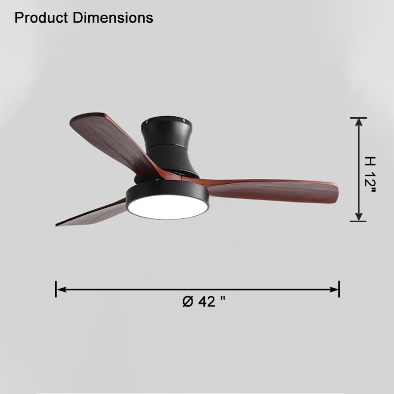 WOW 3 Wood Blade Hugger Ceiling Fan Lamp-wow5120