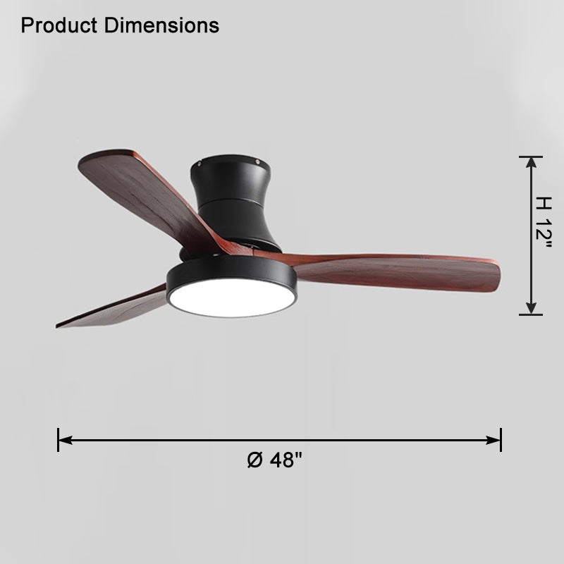 WOW 3 Wood Blade Hugger Ceiling Fan Lamp-wow5120