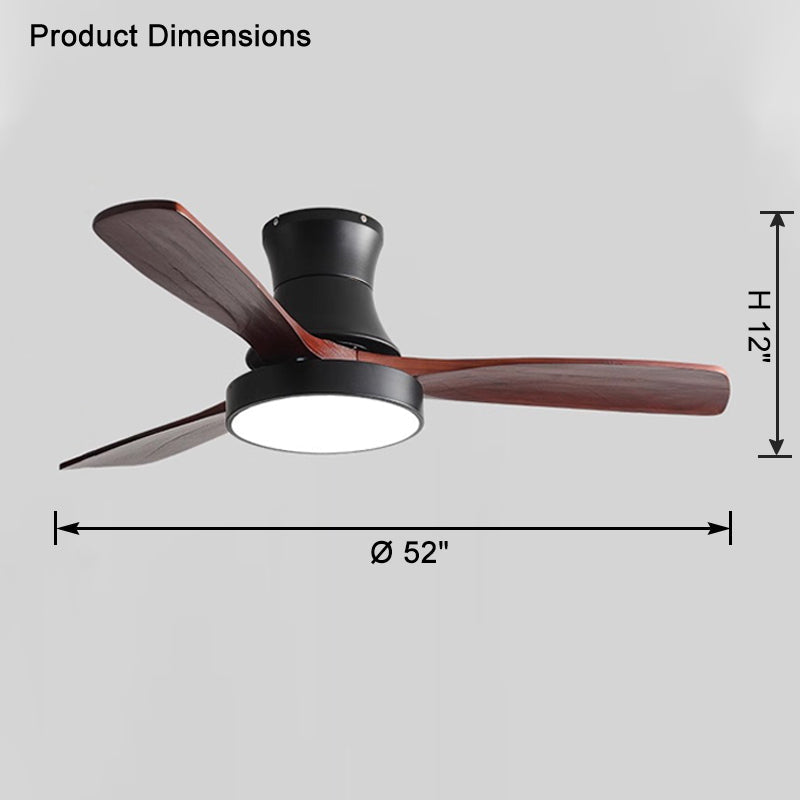 WOW 3 Wood Blade Hugger Ceiling Fan Lamp-wow5120