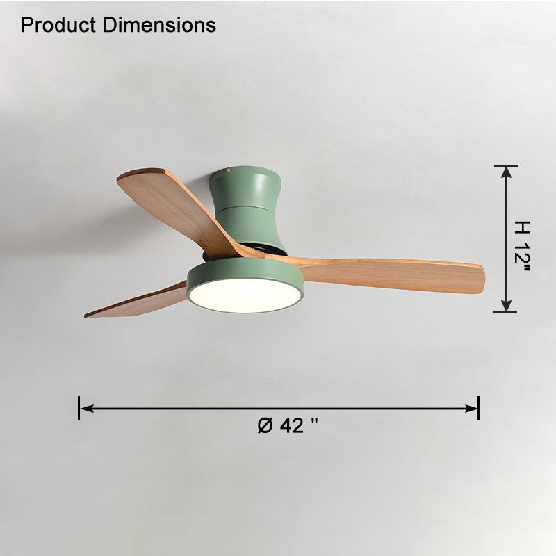 WOW 3 Wood Blade Hugger Ceiling Fan Lamp-wow5120