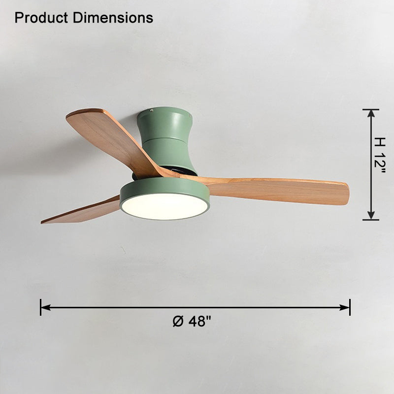 WOW 3 Wood Blade Hugger Ceiling Fan Lamp-wow5120