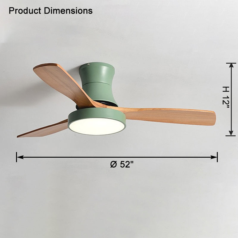 WOW 3 Wood Blade Hugger Ceiling Fan Lamp-wow5120