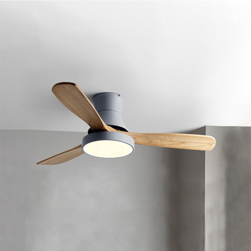 WOW 3 Wood Blade Hugger Ceiling Fan Lamp-wow5120