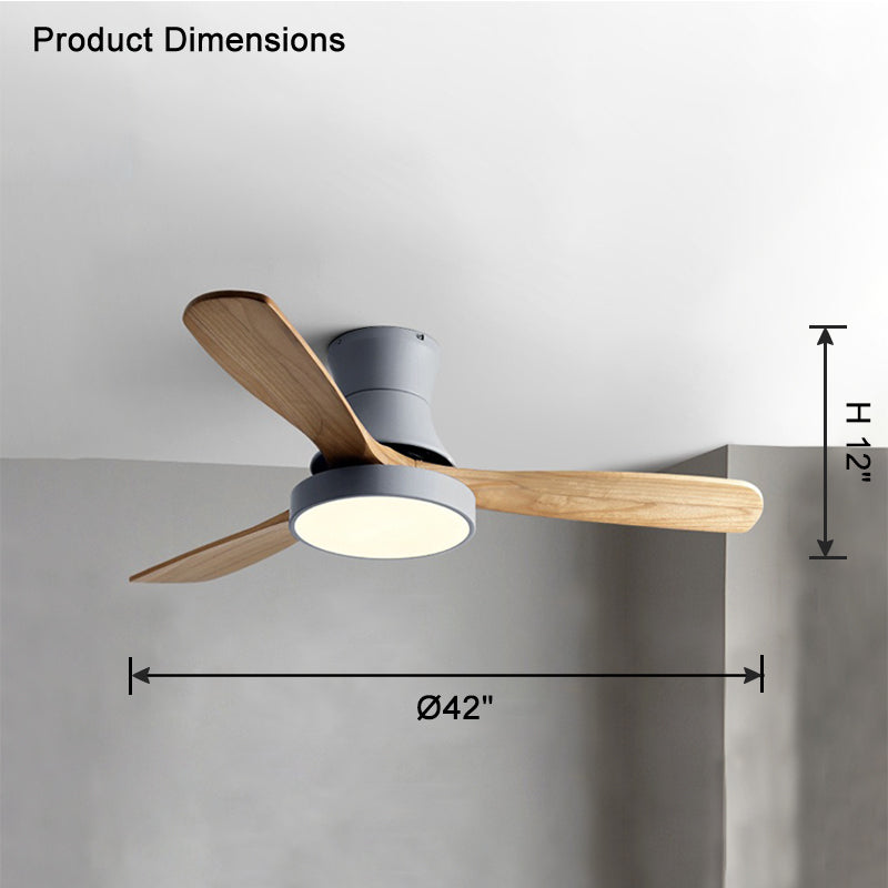 WOW 3 Wood Blade Hugger Ceiling Fan Lamp-wow5120