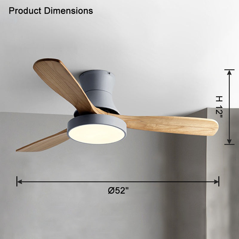 WOW 3 Wood Blade Hugger Ceiling Fan Lamp-wow5120