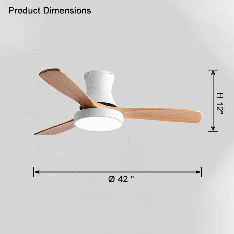 WOW 3 Wood Blade Hugger Ceiling Fan Lamp-wow5120