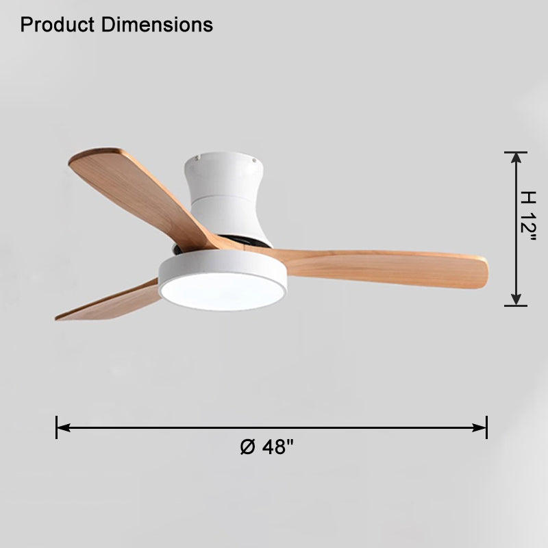 WOW 3 Wood Blade Hugger Ceiling Fan Lamp-wow5120