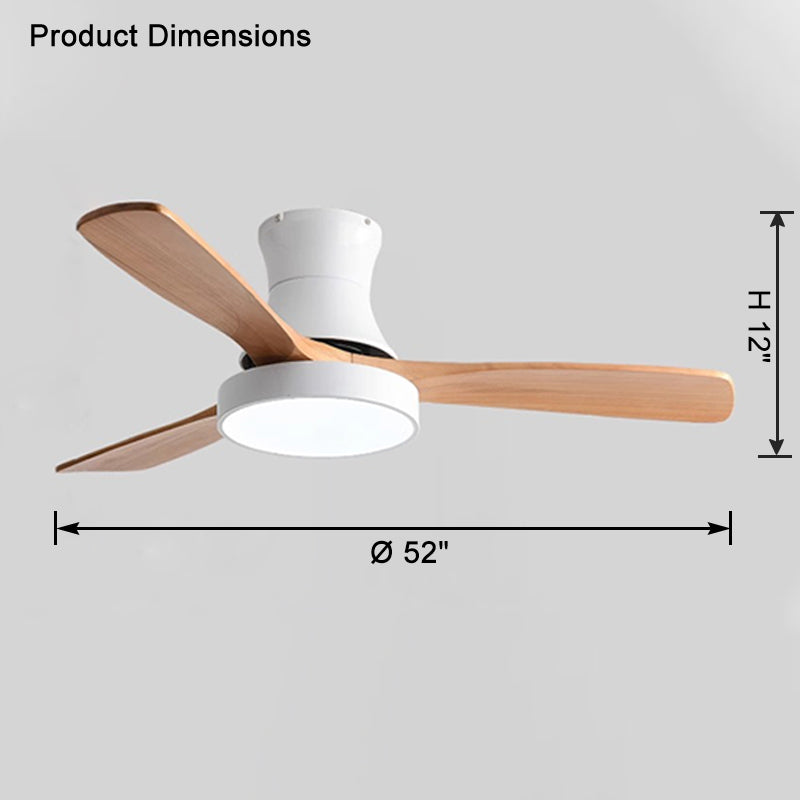 WOW 3 Wood Blade Hugger Ceiling Fan Lamp-wow5120