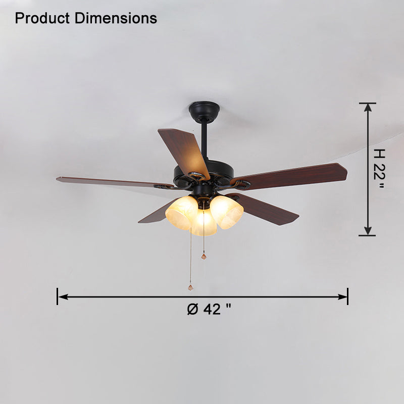 WOW Vintage Glass Ceiling Fan Chandelier-wow5121