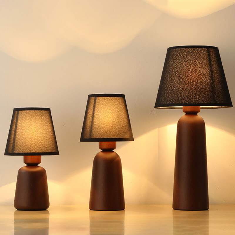 Solid Wood & Fabric Shade LED Table Lamp