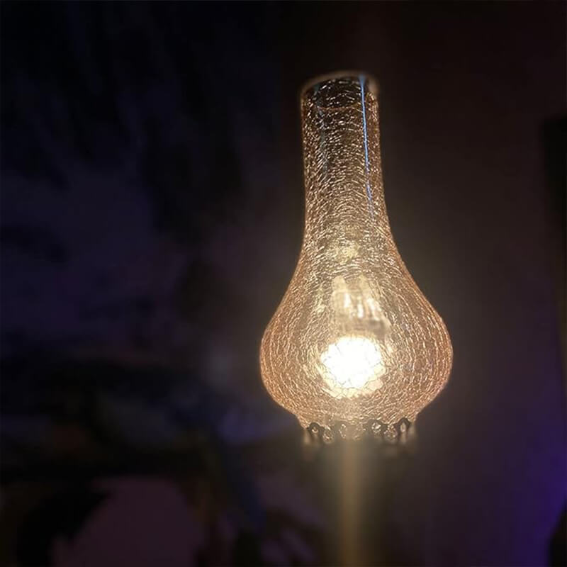 Retro Crackled Glass Kerosene Lamp