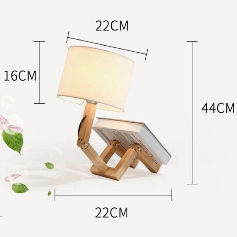 Creative Wooden Robot Table Lamp