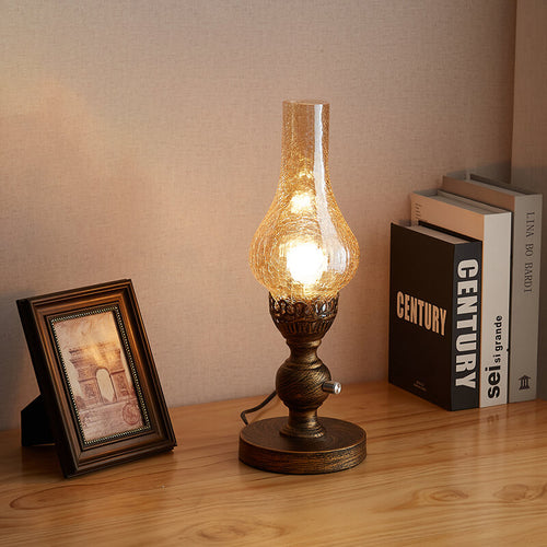 Retro Crackled Glass Kerosene Lamp