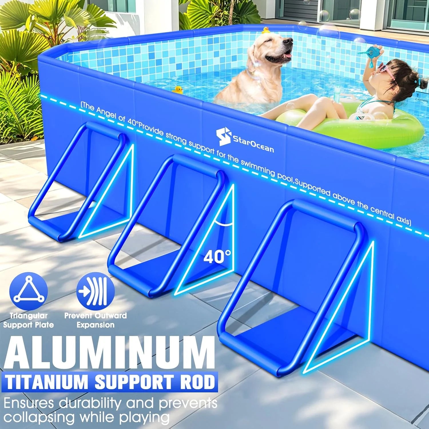 Foldable Pool, Large Non-Inflatable Swimming Pool For Kids,Adult Collapsible Pools Hard Plastic Shell, Oversized Thickened,Portable Folding Kids Pools for Backyard-Mosaic Design-115