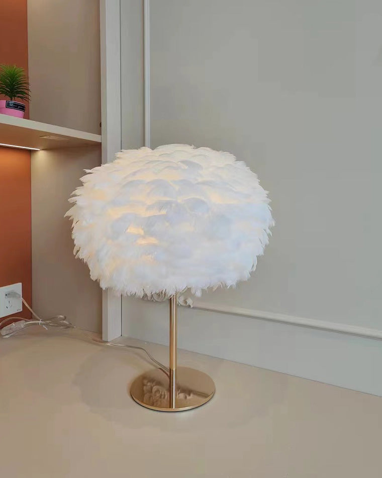 WOW Pretty Round Feather Table Night Lamp-wow8038