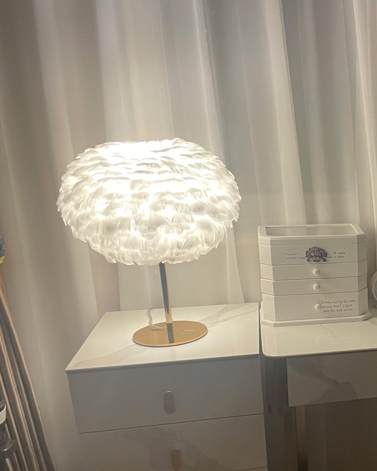 WOW Pretty Round Feather Table Night Lamp-wow8038