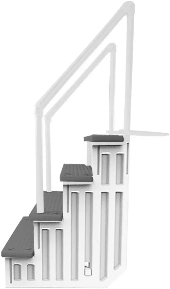 Select Anti-Slip in-Pool Steps | Gray | for Above Ground Swimming Pools | Can Mount to Decks 48