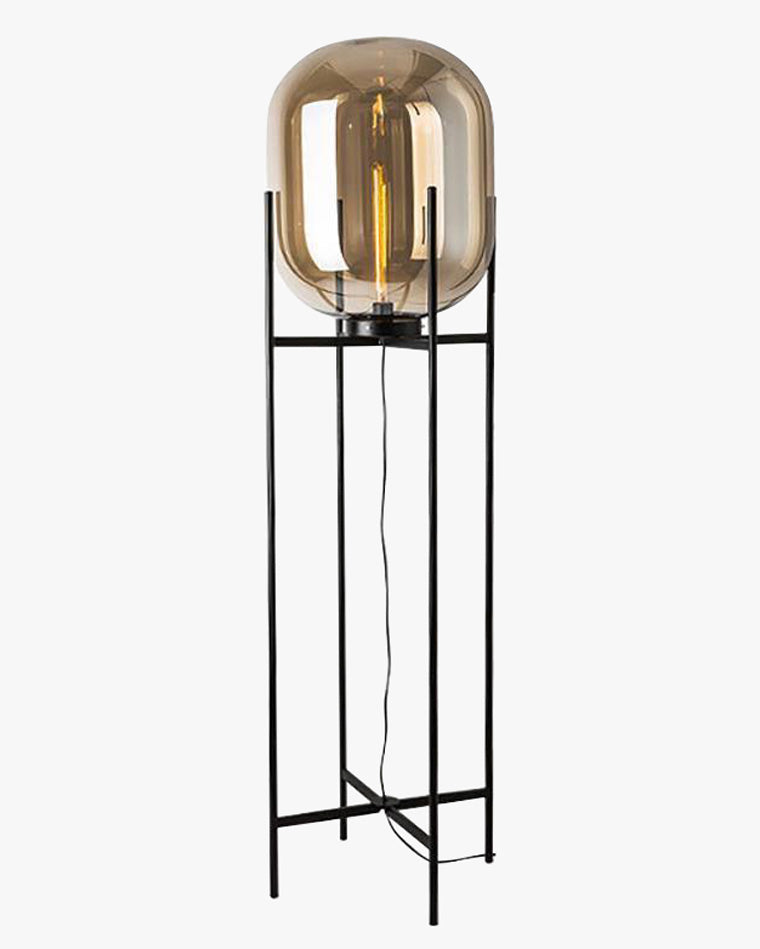 WOW Smoked Glass Lantern Floor Lamp-wow7015