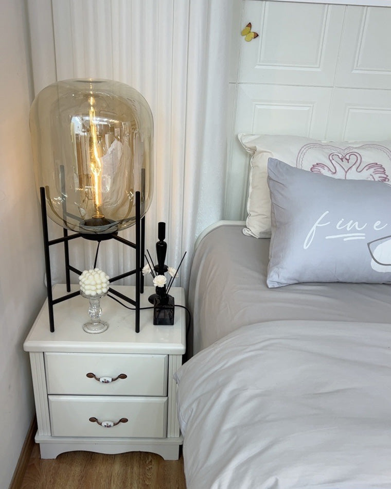 WOW Smoked Glass Lantern Floor Lamp-wow7015