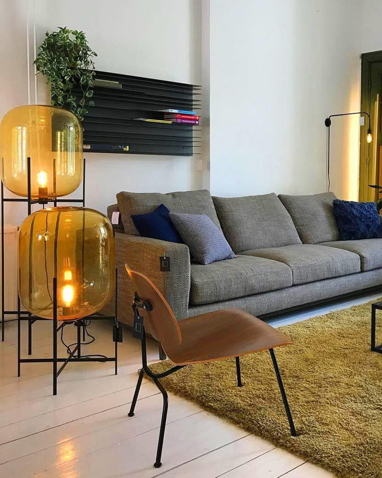 WOW Smoked Glass Lantern Floor Lamp-wow7015