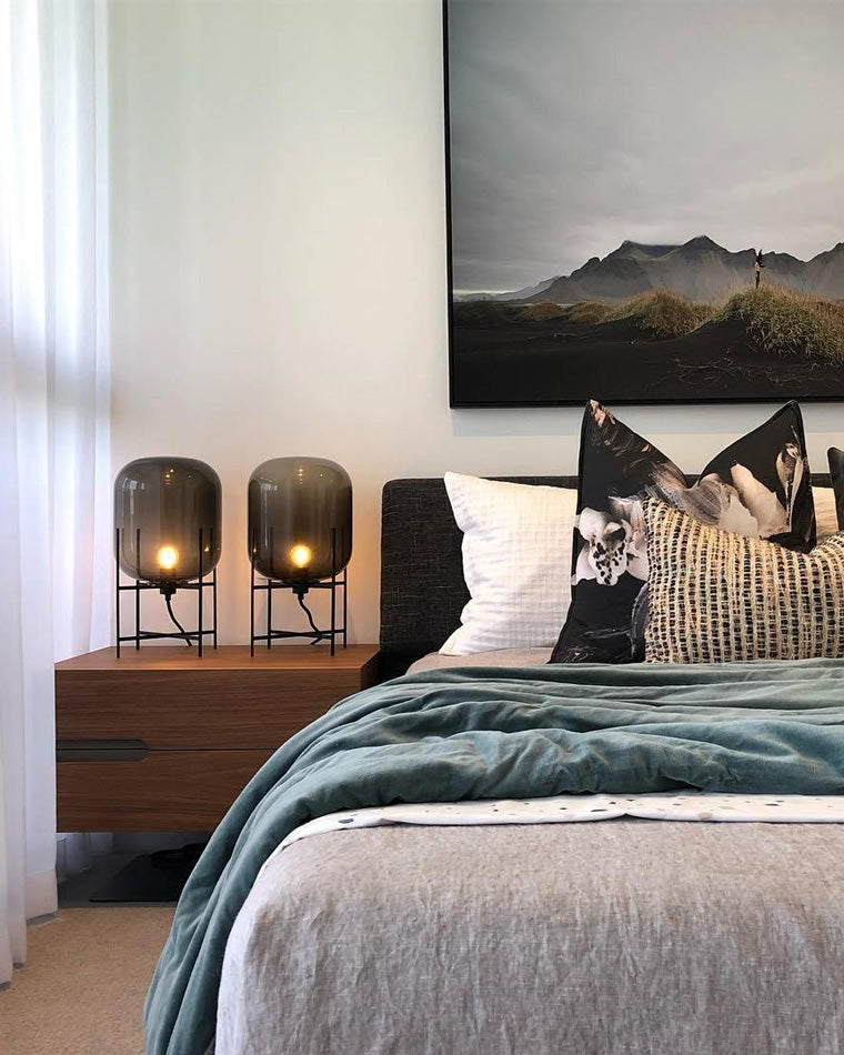 WOW Smoked Glass Lantern Floor Lamp-wow7015