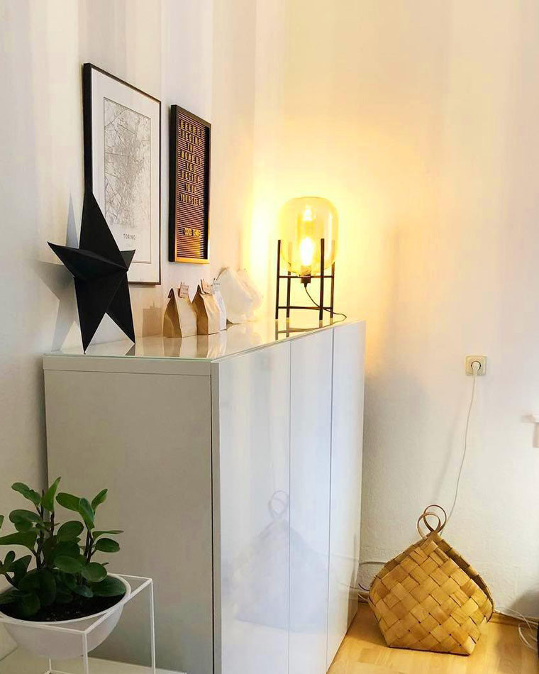 WOW Smoked Glass Lantern Floor Lamp-wow7015