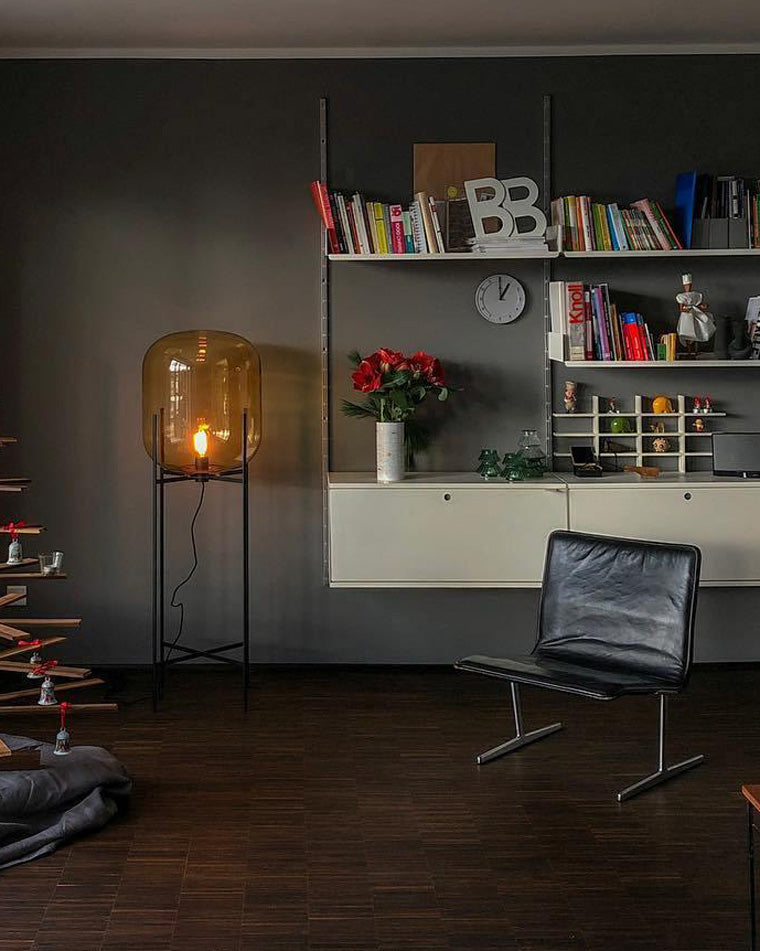 WOW Smoked Glass Lantern Floor Lamp-wow7015