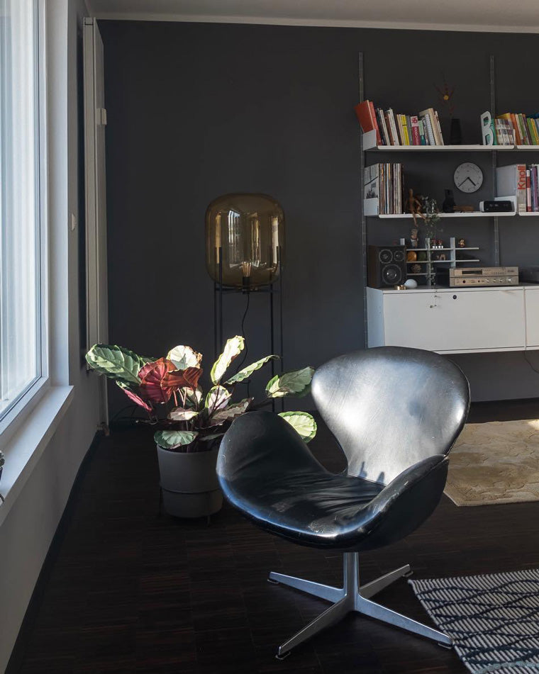 WOW Smoked Glass Lantern Floor Lamp-wow7015