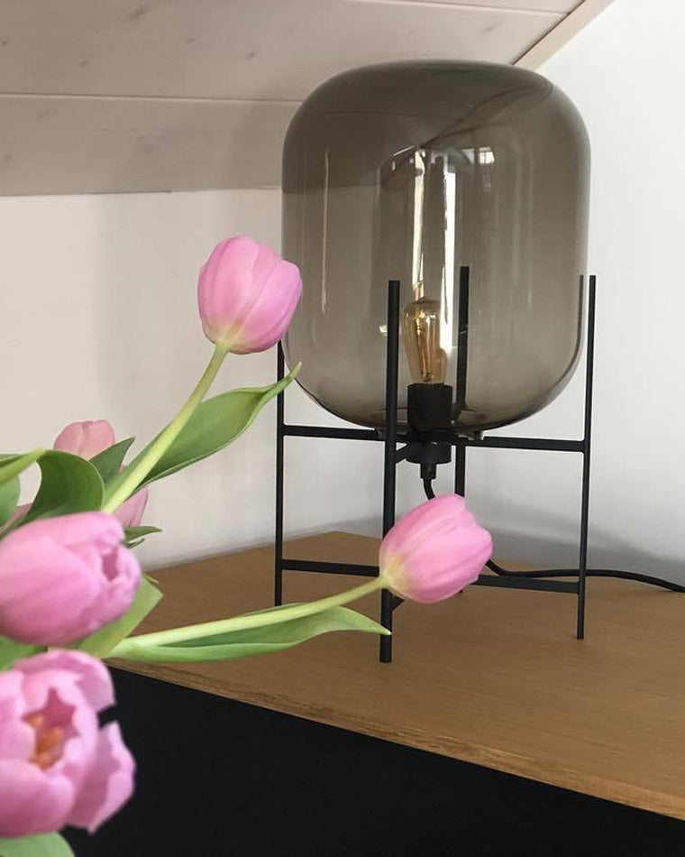 WOW Smoked Glass Lantern Floor Lamp-wow7015