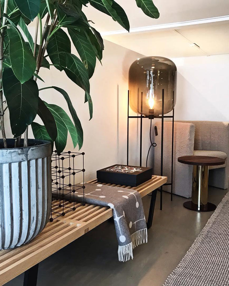 WOW Smoked Glass Lantern Floor Lamp-wow7015