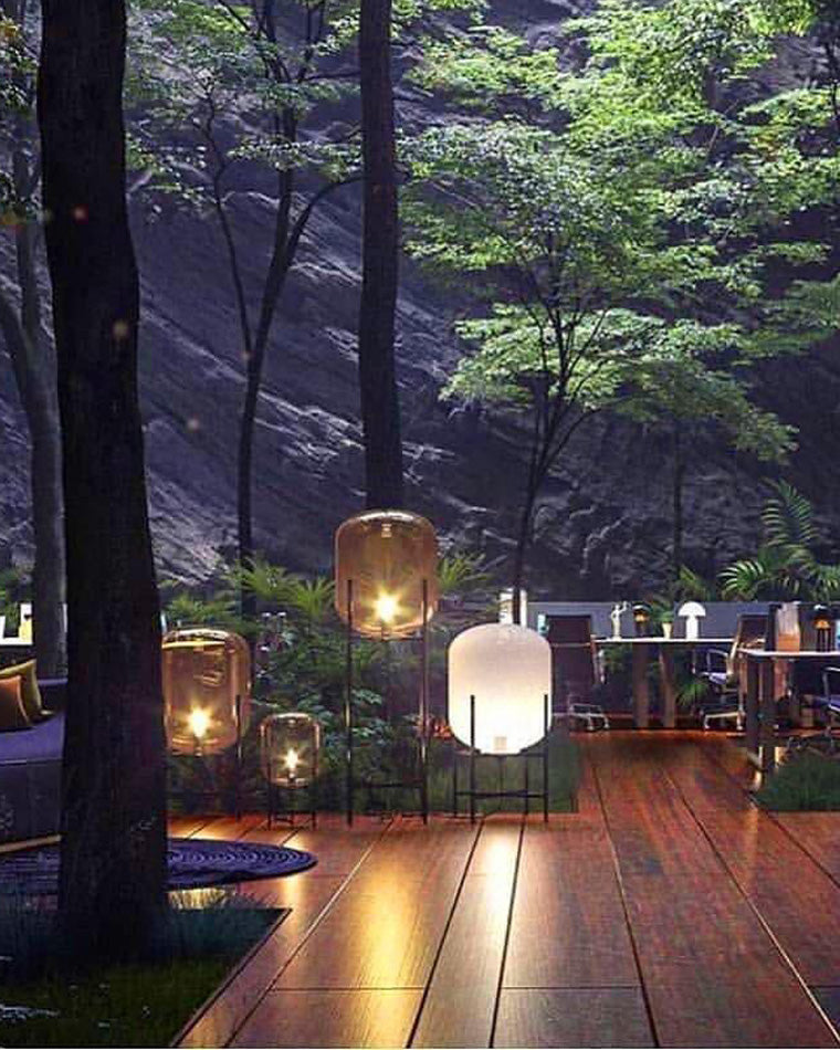 WOW Smoked Glass Lantern Floor Lamp-wow7015