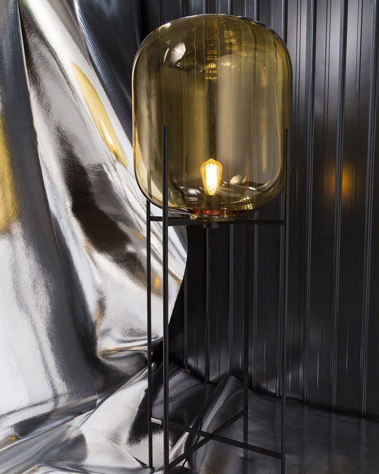 WOW Smoked Glass Lantern Floor Lamp-wow7015