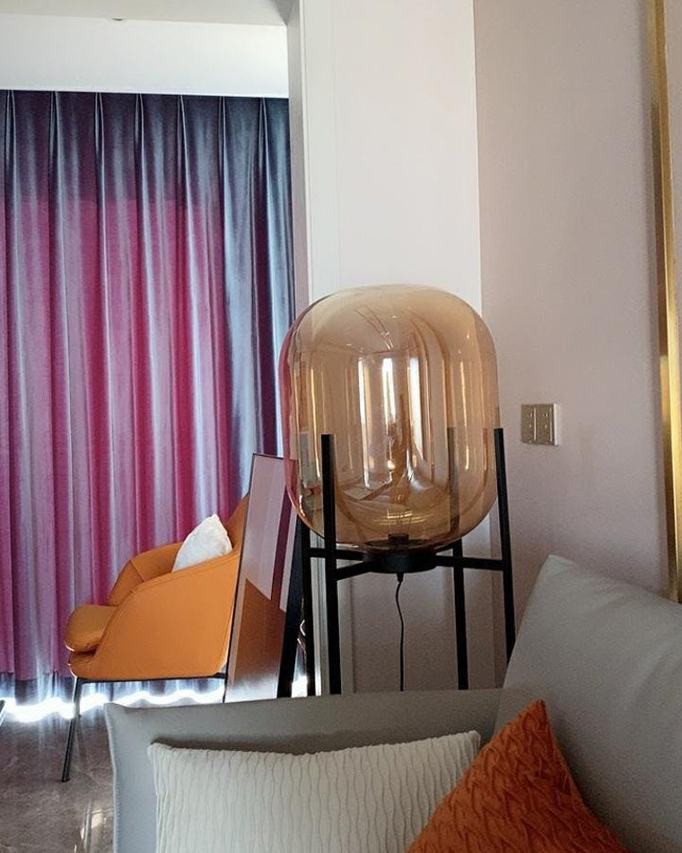 WOW Smoked Glass Lantern Floor Lamp-wow7015