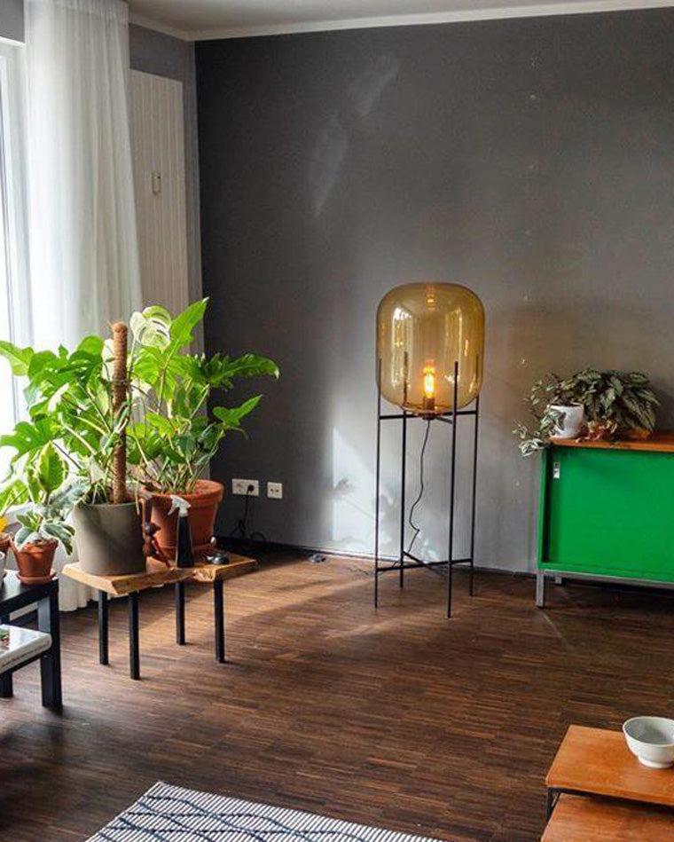 WOW Smoked Glass Lantern Floor Lamp-wow7015