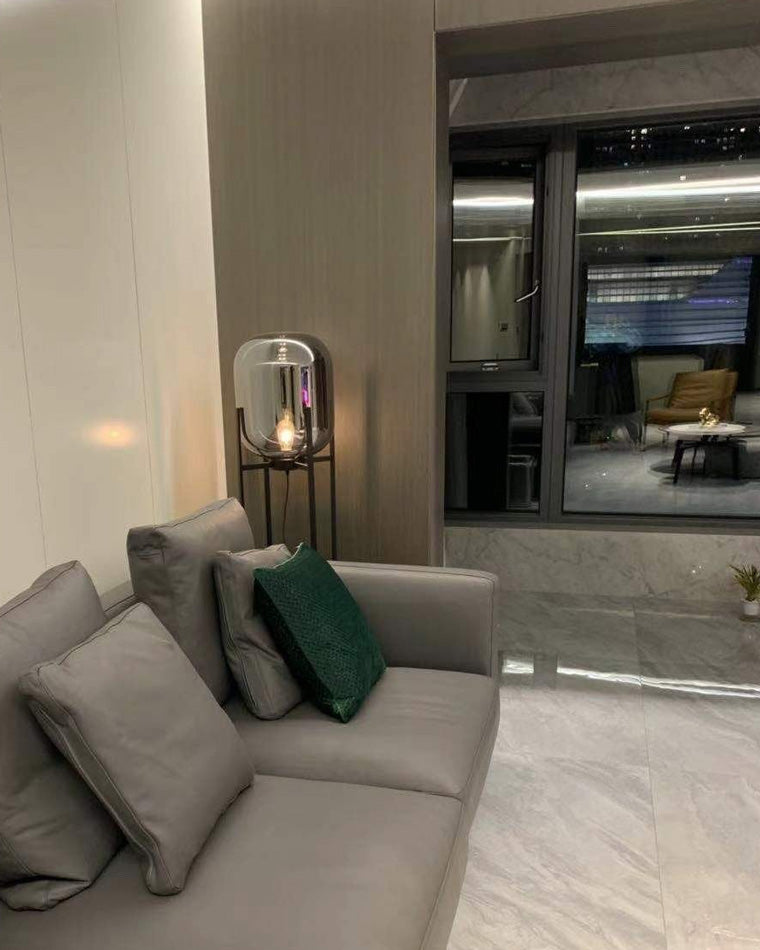 WOW Smoked Glass Lantern Floor Lamp-wow7015