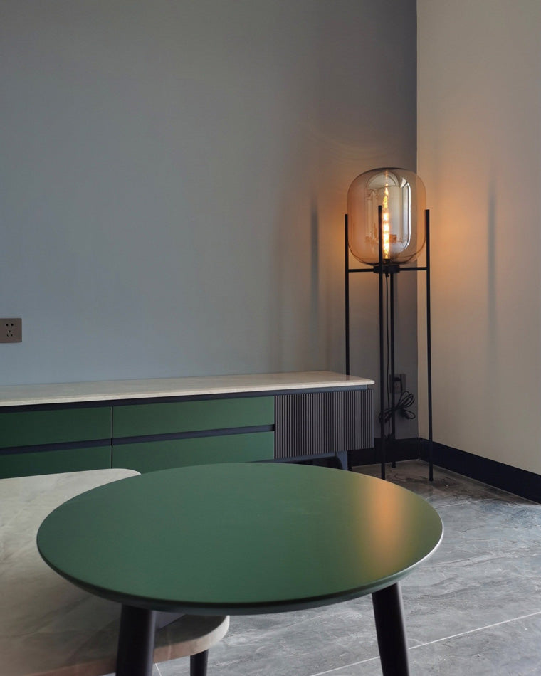 WOW Smoked Glass Lantern Floor Lamp-wow7015