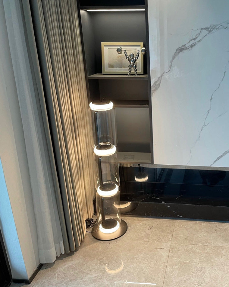 WOW Glass Column Torchiere Floor Lamp-wow7018