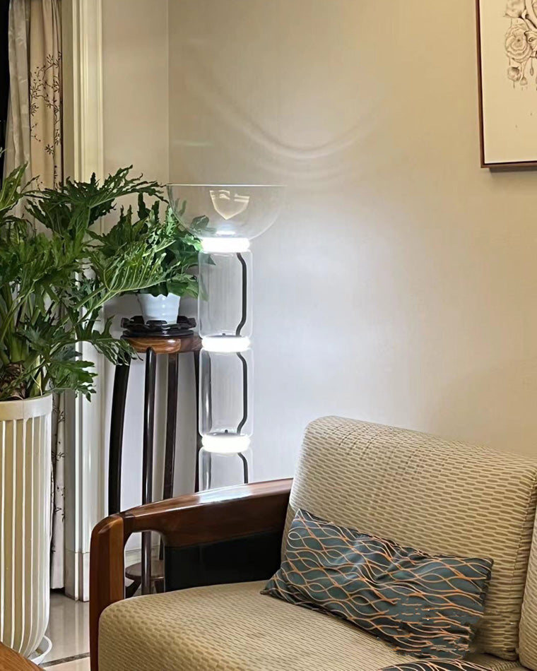 WOW Glass Column Torchiere Floor Lamp-wow7018