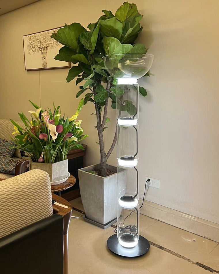 WOW Glass Column Torchiere Floor Lamp-wow7018