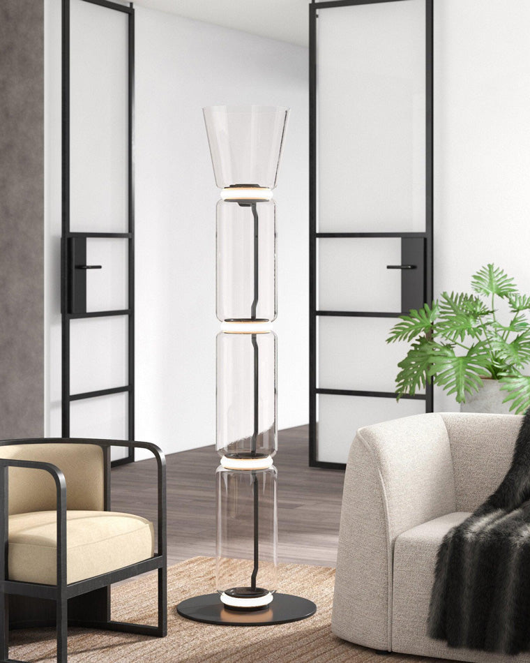 WOW Glass Column Torchiere Floor Lamp-wow7018