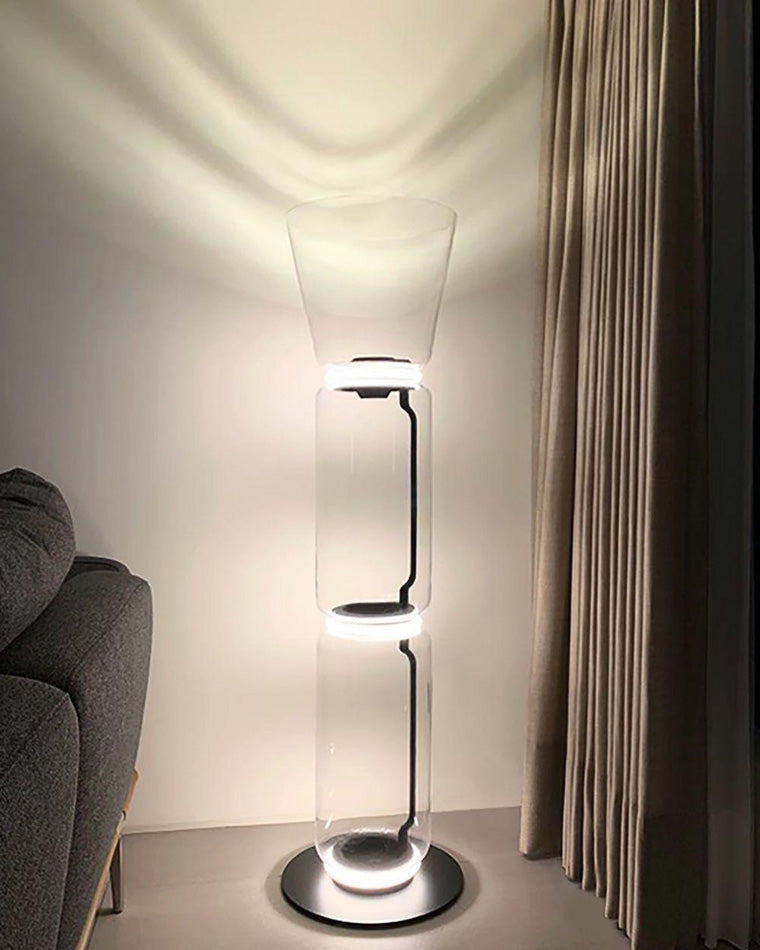 WOW Glass Column Torchiere Floor Lamp-wow7018